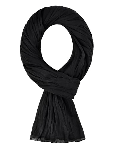 ALLEE DU FOULARD - Cheche, Écharpe, Chale Premium - Noir - 100% Coton - Taille 200 X 110 CM - Chèche Femme et Homme - Plus De 50 coloris Unis