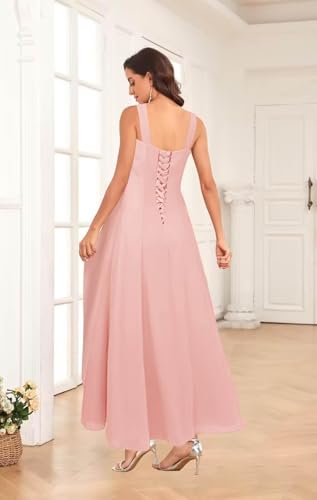 Pieces Mother of The Bride Dresses for Wedding Tea Length Chiffon Formal Evening Dresses with Jacket3