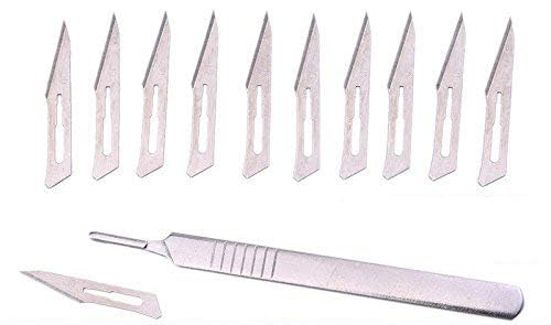 EUZA Carbon Steel Surgical Blade Scalpel Blade #11- (10 pcs) with...