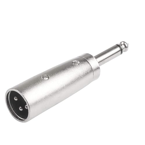 Image of MX 1 /4 inch TS to XLR Male Adapter - 6.35mm Mono to 3-Pin XLR Audio Connector for Mixer, Amplifier, Microphone & Instruments (2-Pack)