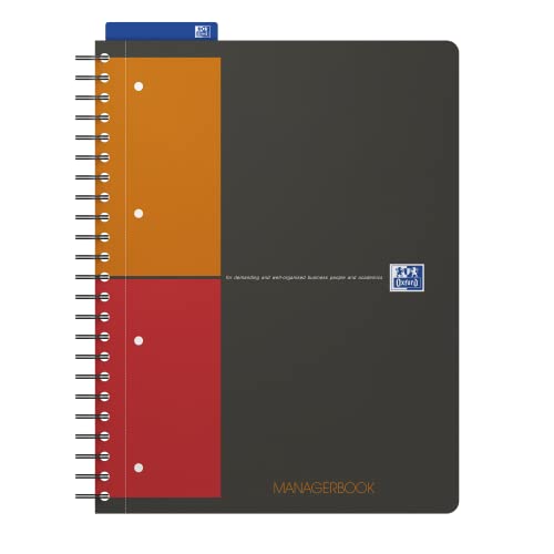 Cahier OXFORD MANAGERBOOK A4+ avec couverture PP et papier premium pour l'écriture
