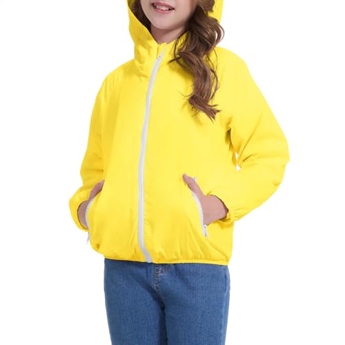 Image of American Trends Lightweight Waterproof Girls Rain Jacket-Windbreaker Jacket Raincoat for Girls Kids Rain Coat