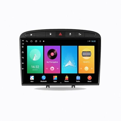 Radio Coche 2 DIN Android Auto con Siri y Airplay para Peugeot 408 1 4 Nuclear