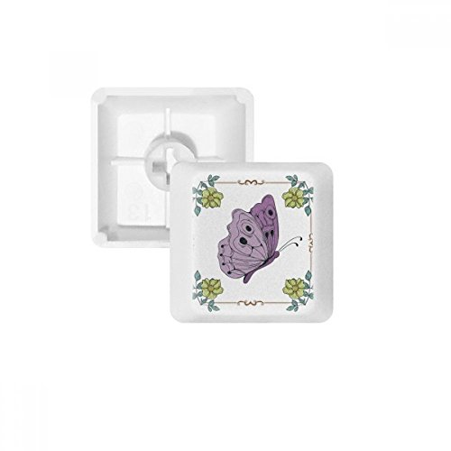 Keycaps PBT pour clavier mécanique Violet Papillon, touche blanche OEM R2 bucolique