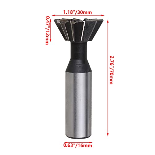 Cnbtr CNBTR403 28Mm Dia 60-Degree Silver Hss Double-Edged Dovetail Tool Metalworking End Mill 12 Flutes thumb #2