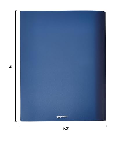 Image of Amazon Basics Letter Size Clear Front Report Covers with Metal Prong Fasteners for Documents, 50-Pack, Assorted Black and Navy