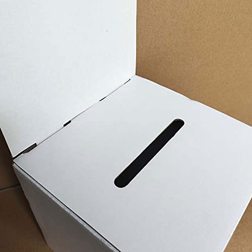 2 Pcs Ballot Box Raffle Box Charity Donation Box With Slot For Collecting Voting Suggestion Fundraising Business Card (White) #TOP5