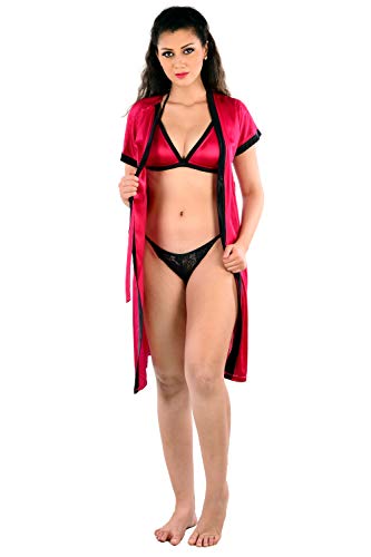 Image of Women's Short Sleeves Robe and Lingerie Set for Womens