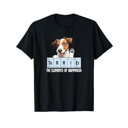 Funny Elements of Happiness Parson Russell Terrier Dog Lover T-Shirt