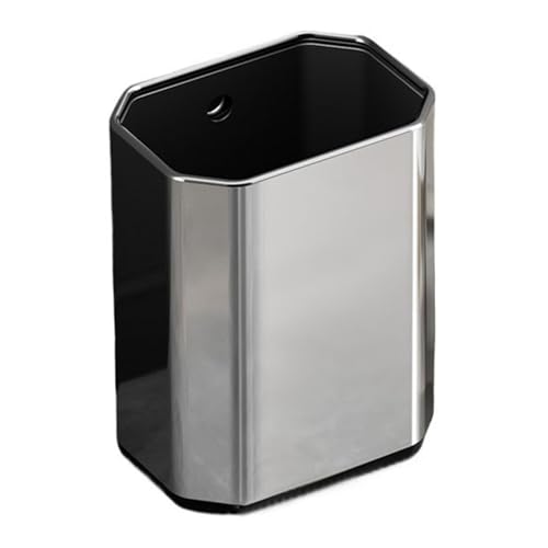 Poubelle octogonale en métal de 12 litres avec doublure intérieure