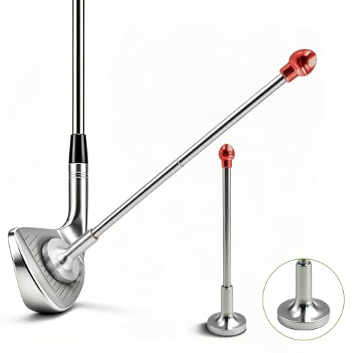 Treasdamic Golf Magnetic Alignment Rods Golf Alignment Sticks Golf Training Aid Telescopic Golf Corrector to Visualize and Align Golf Shots Ideal Golf Accessories and Swing Aids for Golfers (Red)
