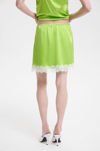 Mxiqqpltky Womens Satin Lace Trim Mini Skirt Y2K Silk Low Waist Flowy Short Slip Skirts Coquette Underskirt3