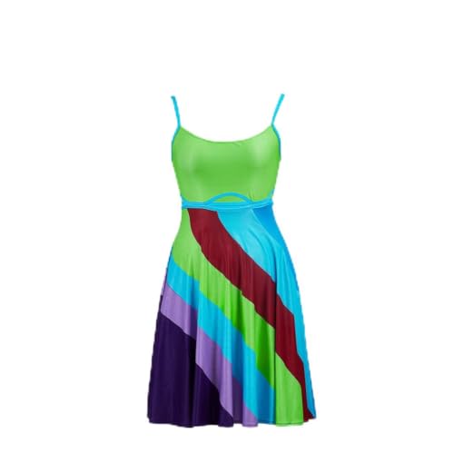 13 Going On 30 Cosplay Costume Jenna Dress Cute Retro Strap Dress Green