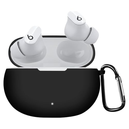 SOVITA �Ή� Beats Studio Buds �P�[�X/Beats Studio Buds Plus �P�[�X �t��V���R���f�� �y�� �L�Y�h�~ �X���� �ϏՌ� �h�o �����h�~ �_�炩�� LED�� ���C�����X�[�d�Ή� �J���r�i�t��(�u���b�N)