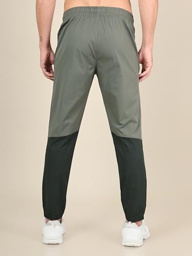 Image of TECHNOSPORT Mens Woven Regular Fit Activewear Joggers for Running, Gym, Sports and Regular Use Stretchable, Colorblock and Antimicrobial