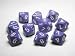Chessex Dice Sets: Opaque Purple with White - Ten Sided Die d10 Set (10)