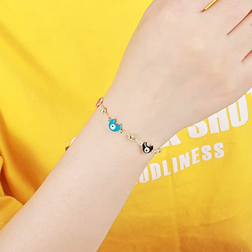 Image of Long tiantian Hand Chain Bracelet Gold Link Finger Ring Slave Bracelet