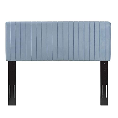 Modway Keira Channel Tufted Performance Velvet Upholstered Full / Queen Headboard in Light Blue by Modway - Used condition - Image 5