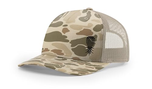 Image of Trenz Shirt Company Men's Upside Down Pineapple Embroidered Mesh Back Trucker Hat Baseball Cap