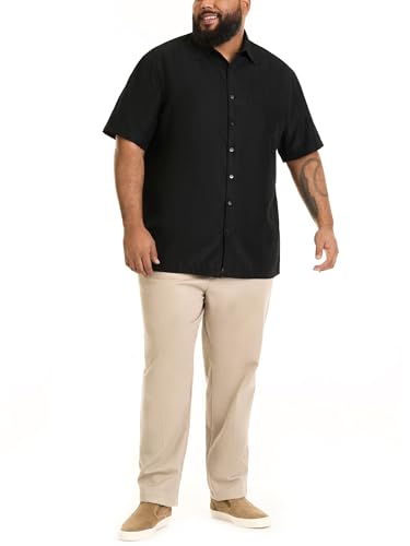Van Heusen Men's Big and Tall Air Short Sleeve Button Down Poly Rayon Stripe Shirt3