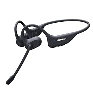 Auriculares de oreja abierta con micrófono, auriculares Bluetooth de doble conexión con micrófono (cancelación de ruido AI), auriculares Bluetooth 5.3 con micrófono, auriculares inalámbricos a prueba