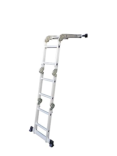 Escada Multifuncional de Alumínio 4x2 8 Degraus Alcance de 2,29m Leve, Resistente, Durável e Versáti