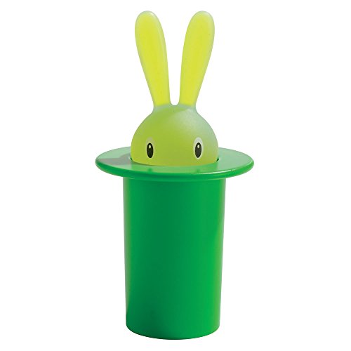 Alessi ASG16 GR Magic Bunny - Palillero con diseño de chistera y conejo, color verde