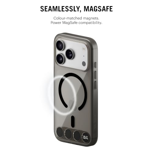 Image of DailyObjects iPhone 17 Pro Stack Clear Classic Case Cover | Compatible with MagSafe | Camera & Body Protection | Scratch Proof | Dual Hybrid Protection | Wireless Charging - Raven Black