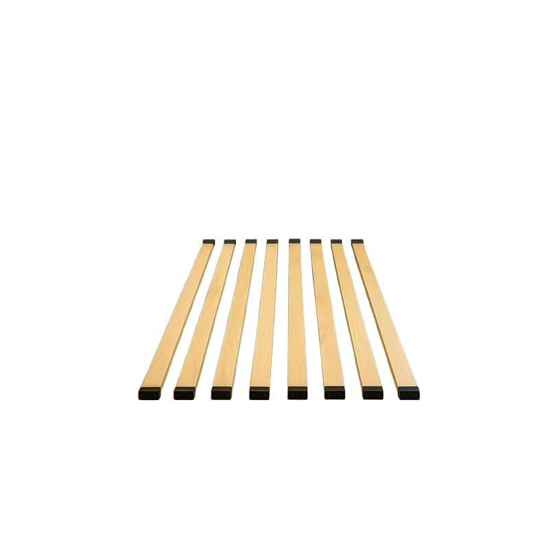 Coreme Lot 8 Lattes + 16 Embouts à Clipser - 8 Lattes de 700 x 53 mm + 16 Embouts - Multiplis Hêtre, Kit Réparation Lit, Compatible Sommier, Clic-Clac et BZ