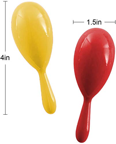 Sohapy Plastic Maracas For Kids Party Favors Noise Making Toys, 4" Mini Maracas Shakers For Party, Celebrations, Decorations, Carnivals, Classroom Musical Fun Toys, 6 Colors (24 Pack) #TOP2