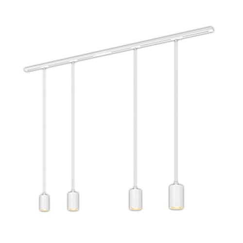 BRILONER - Set completo di binari, 4x GU10 a sospensione, alimentazione, binario a soffitto, binario per faretti, lampada a soffitto, plafoniera, lampada a sospensione, 1,5 m, bianco