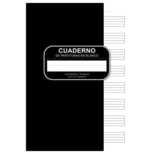 Cuaderno De Partituras En Blanco: A4 Libro De Partituras Con 80 Páginas 8 Pentagramas Y Tabla De Contenidos - Ideal Para Músicos, Compositores Y ... Y Escribir Partituras Y Composiciones