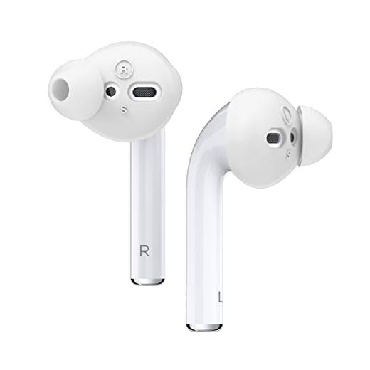 elago Earbuds Cover Designed for Apple AirPods 2 & 1 or EarPods, Silicone Ear Tips, Ear Grip, Sound Quality Enhancement [4 Pairs: 2 Large + 2 Small] (Nightglow Blue)