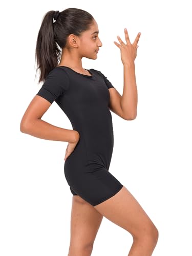 Image of IKAANYA Girls Unitard or Biketard for Gymnastics, Dance, Acrobatics or Swimming (Ages 3-15)