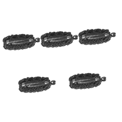 Barrette pince à cheveux banane en perles noires FRCOLOR, l'élégance raffinée pour vos coiffures.