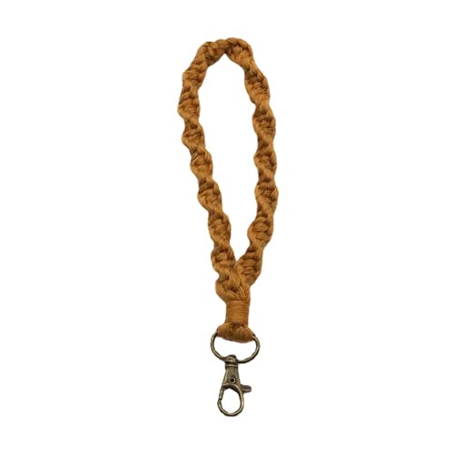Ancdream Cotton String Knitting Wristlet Keychain Bracelet with Key Rings Buckle for Keys Card Holder Makeup Bag women girls (Terracotta) Ancdream Cotton String Knitting Wristlet Keychain Bracelet with Key Rings Buckle for Keys Card Holder Makeup Bag women girls (Terracotta)
