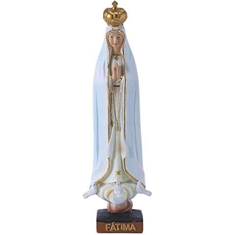 QIANLING 8" H Our Lady of Fatima Figurines, Religious Gifts Our Lady of Fatima Statue, Catholic Virgen De Fatima Figurines, Suitable for Altar Decoration, Collection, Or Religious Decor Cover