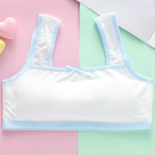 Girls Bras Cotton 9-17 Years Cotton Sports Bras for Girls Underwear for Girls Teen Strapless Bras for Girls Ages 12-14 Strapless Bras for Teens Preteen Bras Kids Bra 06# Sky Blue 13 Years2