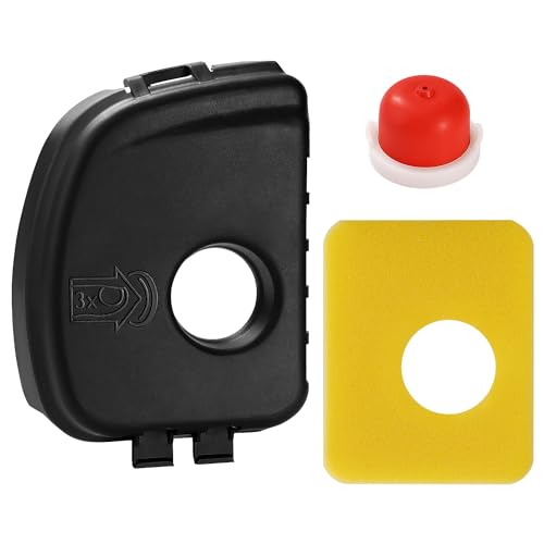 VooGenzek Air Cleaner Cover 595660 and 594281 Primer Bulb for Lawn Mower and 799579 Air Cleaner Foam Filter Replacement, Compatible with Briggs & Stratton 590581 08P502 08P602 09P602 09P702