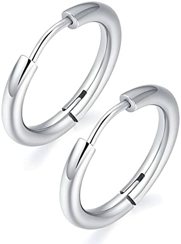 （18:30時点） swars フープピアス ピアス リングピアス 男女兼用 両耳 2個 金属アレルギー対応 シルバー (Silver 15mm)