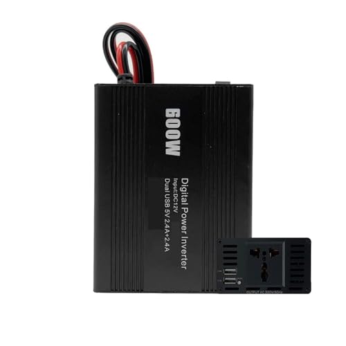 Convertisseur voiture 600W et transformateur de puissance avec prise universelle onde modifiée black