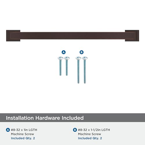 Image of Amerock Candler 10-1 /16 inch (256mm) Center-to-Center Oil-Rubbed Bronze Cabinet Pull, BP29352ORB