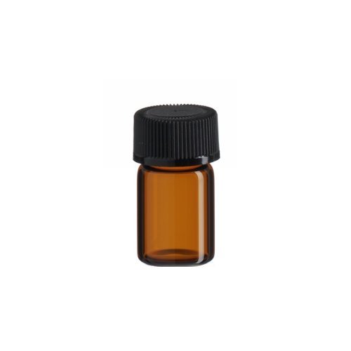 Premium Vials 58DAFL0144-ZT 5/8 Dram Amber Glass Vial - Screw Caps & Orifice Reducers (Pack of 144)