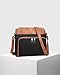 MASINTOR Crossbody Purse Bags for Women, Multi-Pocket Soft Leather Shoulder Purse, Lightweight Travel Handbag with Adjustable Strap Black with Mocha Brown