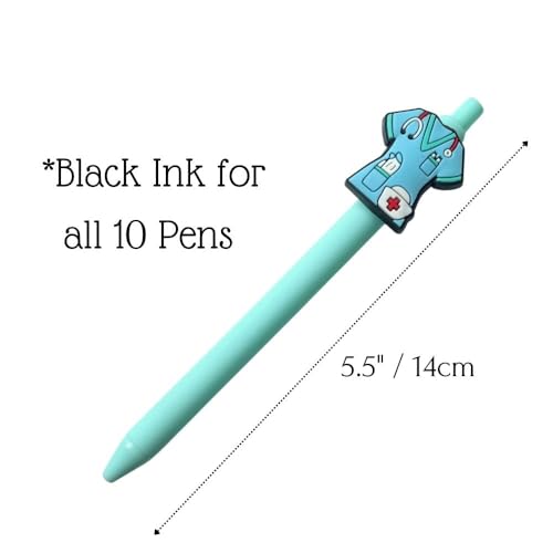 YJ PREMIUMS 10-Pack of Cute Nursing Pens with Heart, Syringe Designs in Black Ink - Versatile Writing Instruments for Nurses, Medical Assistants, Students (Medical) - Image 3