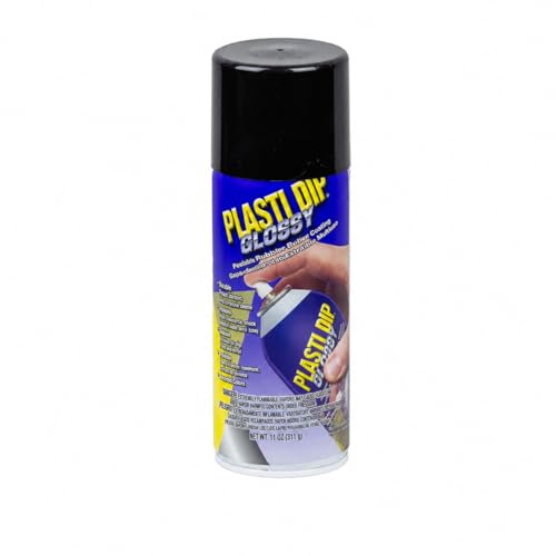 Plasti Dip Glossy Black Aerosol Spray - 11oz | Flexible Rubber Coating for Wheels Trim Grilles & Automotive Customization | Durable Waterproof Removable Finish