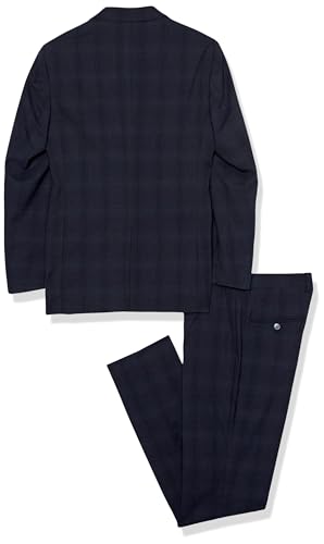 Isaac Mizrahi Men's Slim Fit Plaid Textured and Pant Suit Set2