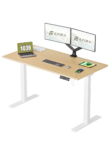 E.For.U® höhenverstellbarer Schreibtisch 140x80 cm, 2...