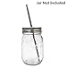 10 Pack Mason Jar Stainless Steel Lids with Straw Hole Regular Mouth + 10 Pack Straight Reusable Straws + 3 Straw Cleaning Brushes