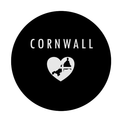 Cornish Love Heart, Souvenir Gifts from Cornwall PopSockets Swappable PopGrip, Black - Image 3